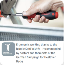 Load image into Gallery viewer, Wiha Screwdriver with bit holder SoftFinish® with ratchet function switchable for 1/4" bits