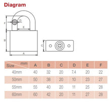 Load image into Gallery viewer, Gere Anti Cut Chrome Plated Padlock 40mm