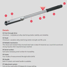 Load image into Gallery viewer, Harvest Classic Torque Wrench 1/4" Square Drive  2.5-11Nm