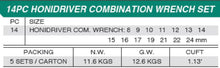 Load image into Gallery viewer, Honiton Honidriver Combination Wrench Set 8-24mm 14pcs