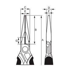 Load image into Gallery viewer, Sandvik Long Snipe Nose Pliers with Monomaterial Handles and Phosphate Finish 2425D-160