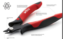 Load image into Gallery viewer, Wiha Micro Oblique Cutting Nippers Electronic 5" / 125mm