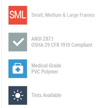 Load image into Gallery viewer, Safety Optical Service B22 MHS Multi Hazard Shield Safemate, Grey 5pairs & Clear 5pairs