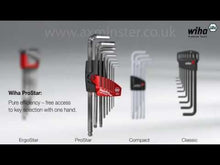 Load and play video in Gallery viewer, Wiha Hexagon L-Key Set In Classic Holder Nickel-Plated 8pcs Inch Sizes 5/64"-5/16" 8pcs