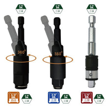 Load image into Gallery viewer, Arsenal 3Pc 1/4" 3/8" 1/2" Sockets &amp; Bits Connectors
