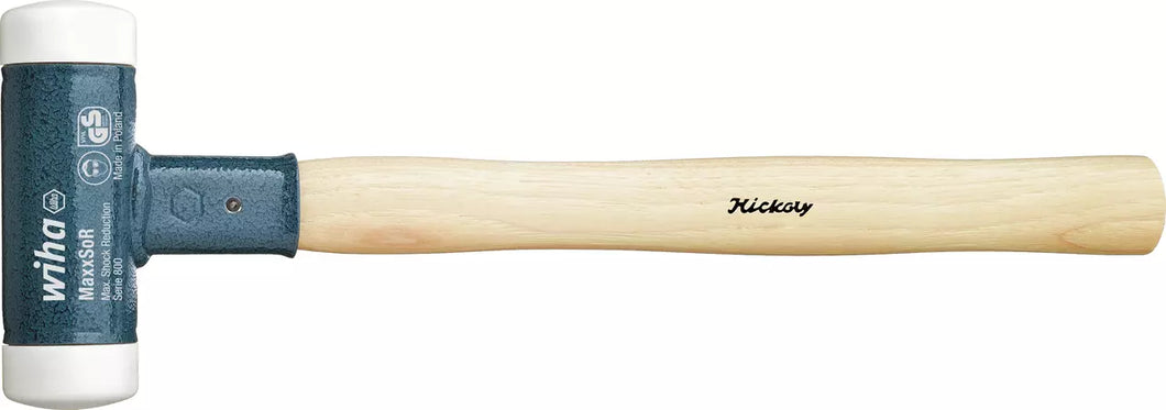 Wiha Soft-faced hammer dead-blow, very hard with hickory wooden handle, round hammer face