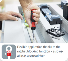 Load image into Gallery viewer, Wiha Screwdriver with bit holder SoftFinish® with ratchet function switchable for 1/4" bits
