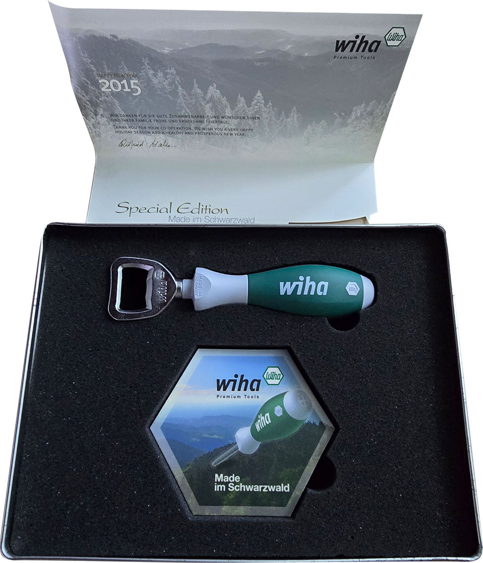 Wiha Special Edition 2015 Green Bottle Opener With 6 Coaster