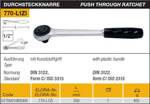 Load image into Gallery viewer, Elora Ratchet Handle 770-L1ZI Push Through Type
