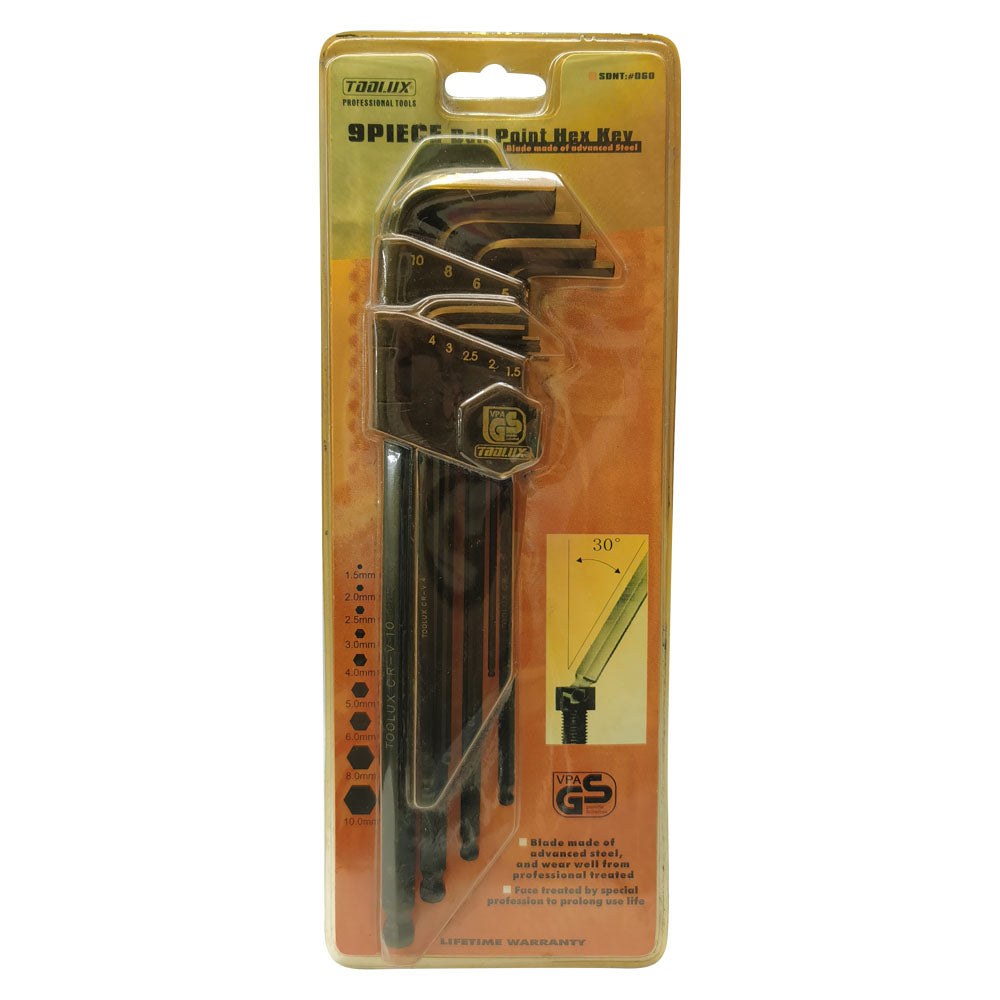 Toolux Long Ball Point L Keys Set 1.5-10mm 9pcs