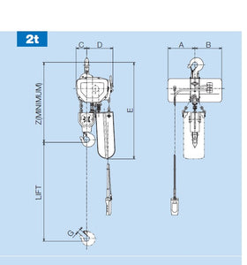 Hitachi 2SH 2 Ton Chain Hoist