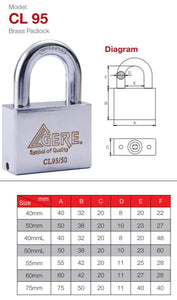 Gere Chrome Plated Padlock 60mm