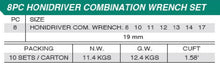 Load image into Gallery viewer, Honiton Honidriver Combination Wrench Set 8-19mm 8pcs
