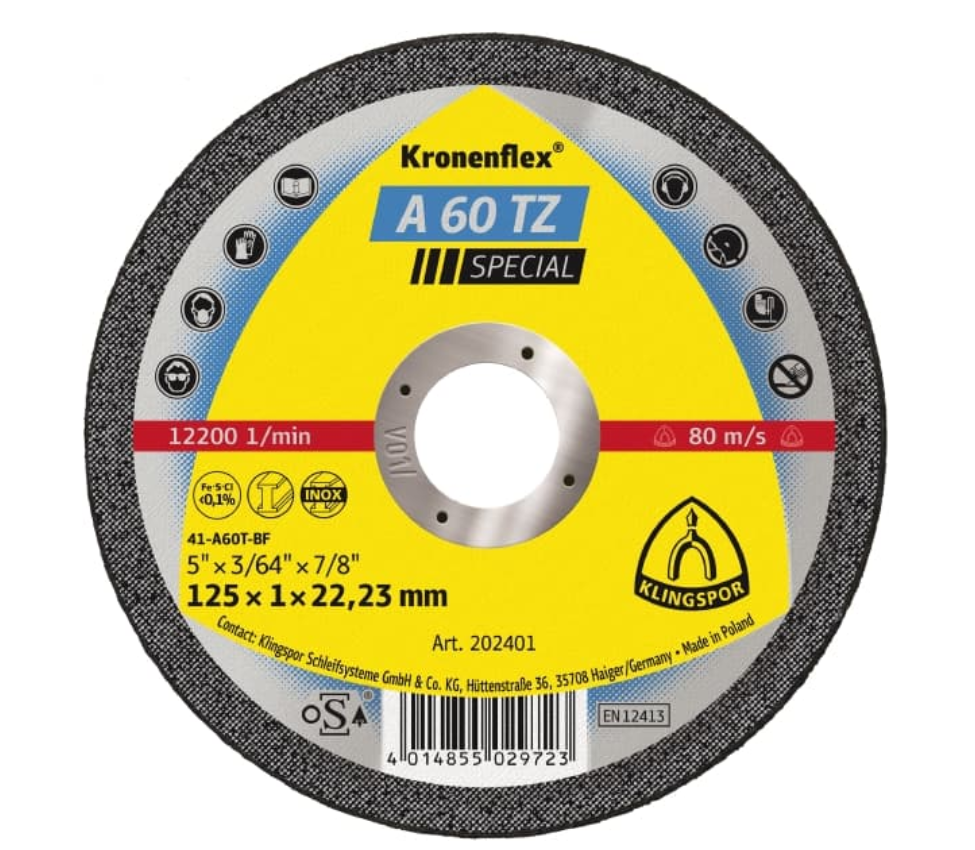 Klingspor Abrasive Cutting-Off Wheels (A60 TZ) 100 x 1.60 x 16mm
