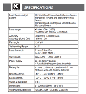 Kapro 875B Prolaser® All-Lines Layout Set With Soft Bag