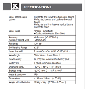 Kapro 875G Prolaser® All-Lines Green Layout Set With Soft Bag