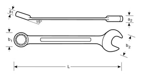 Sandvik Belzer Metric Flat Combination Wrenches with Chrome Finish  111M-32mm