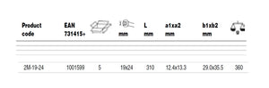 Sandvik Belzer Metric Deep Offset Double Ring End Wrenches with Chrome Finish 2M-19-24