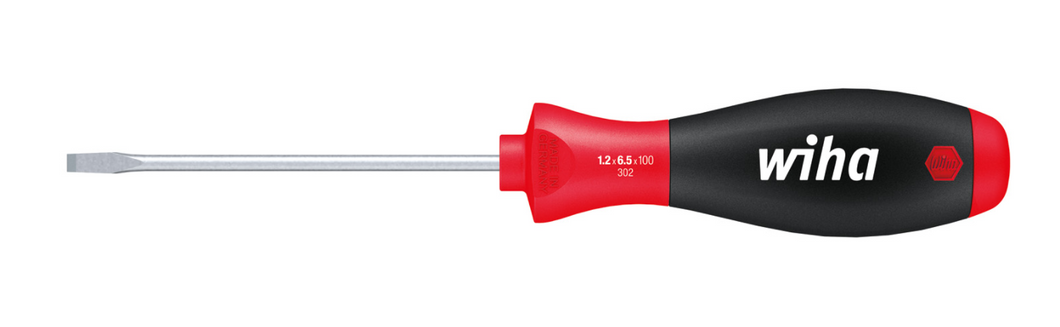 Wiha SoftFinish® Slotted Workshop Screwdriver Round Blade - 6.5mm x 150mm