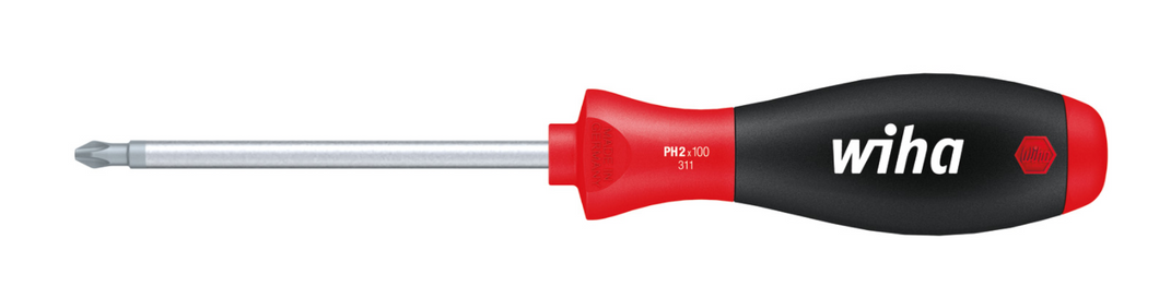 Wiha SoftFinish® Phillips Screwdriver Round Blade + PH2 x 100mm
