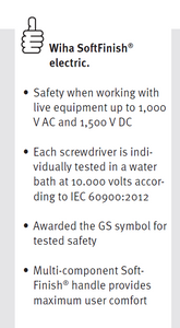 Wiha SoftFinish® Electric Slotted Screwdriver - 2mm x 60mm