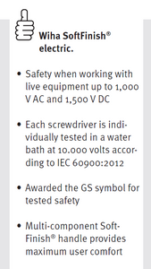 Wiha SoftFinish® Electric Slotted Screwdriver - 4mm x 100mm