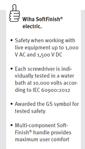 Wiha SoftFinish® Electric Pozidriv Screwdriver PZ1 x 80mm