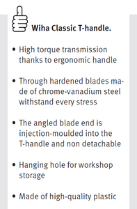 Wiha Hex Driver With T-Handle 10mm