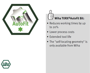Wiha Standard Bit TORX®AutoFit Style E 6.3 T9