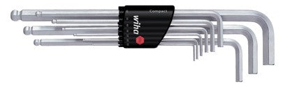Wiha Hexagon Long Ball End L-Key Set In Compact Holder Chrome-Plated 1.5-10mm 9pcs (Blistered Pack)