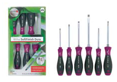 Wiha Slotted/ Phillips Screwdriver Set Tungsten Carbide Coated Dura-Tip + / - 6pcs