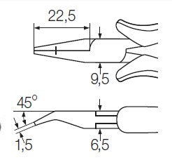 Wiha Needle Nose Pliers Professional ESD 4.3/4" / 120mm