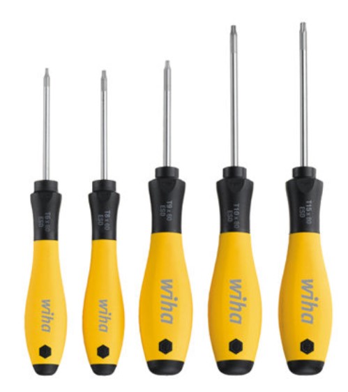 Wiha SoftFinish® ESD TORX® Screwdriver Set 5pcs