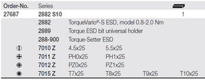 Wiha TorqueVario®-S ESD Torque Screwdriver Set 13pcs