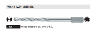 Wiha Wood Twist Drill Bit Style C 6.3 6mm