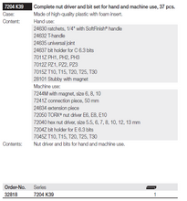 Load image into Gallery viewer, Wiha Complete Nut Driver And Bit Set For Hand And Machine Use Tool Case 37pcs
