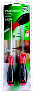 Wiha SoftFinish Phillips / Slotted Screwdriver Round Blade Set + / - 2pcs