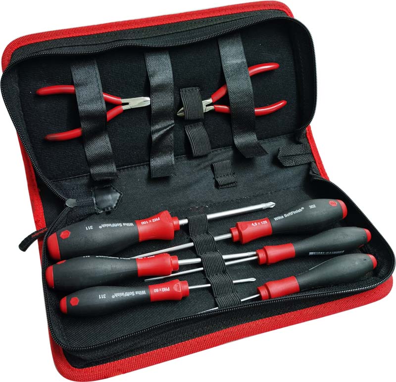 Wiha SoftFinish® Slotted / Phillips Screwdriver And Pliers Tool Case 8pcs