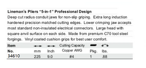 Wiha Classic 220mm Combination Pliers c/w Crimper