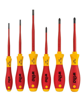 Wiha SoftFinish® Electric SlimFix Slotted/Phillips/Pozidriv Xeno Screwdriver Set 6pcs