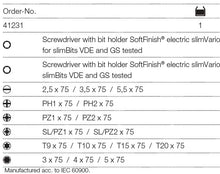 Load image into Gallery viewer, Wiha Screwdriver And Bit Set SlimVario® Screwdriver Mixed In Folding Bag 18pcs
