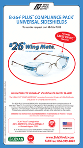 Safety Optical Service B-26+ Plus Compliance Pack Universal Sideshields, Glacier Clear 20pairs