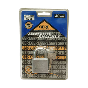 Gere Anti Cut Chrome Plated Padlock 40mm