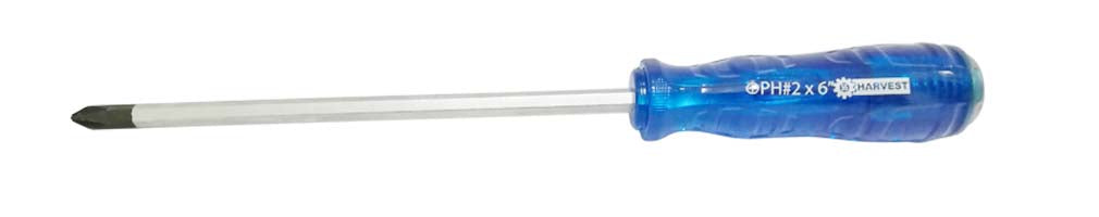 Harvest Acetate Grip Tank Thru Blue Screwdriver + PH2 x 150mm