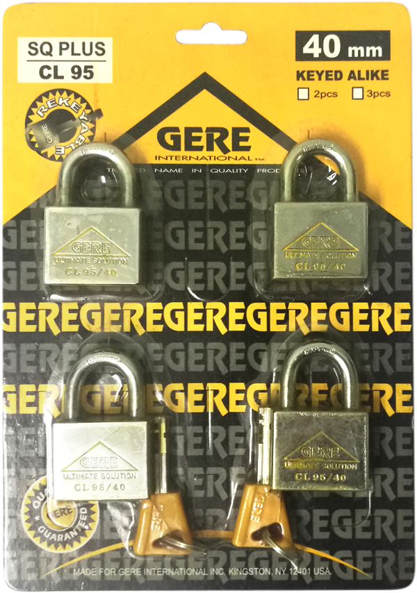 Gere Padlock Key Alike 4pcs Set 40mm