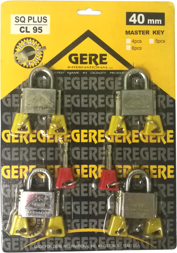 Gere Master Key Chrome Plated Padlock 4pcs Set 40mm